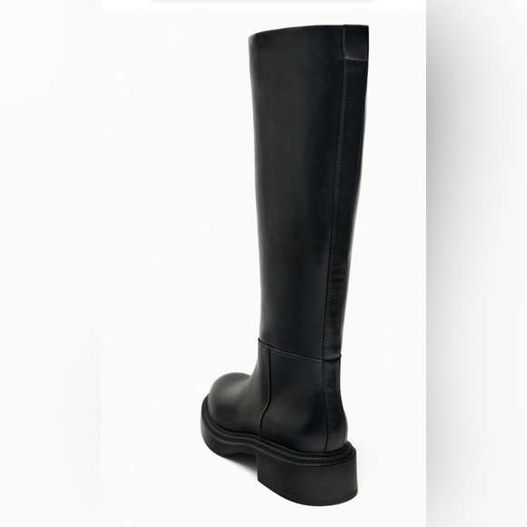 NWT- Zara FLAT KNEE HIGH BOOTS-9 - Picture 4 of 13